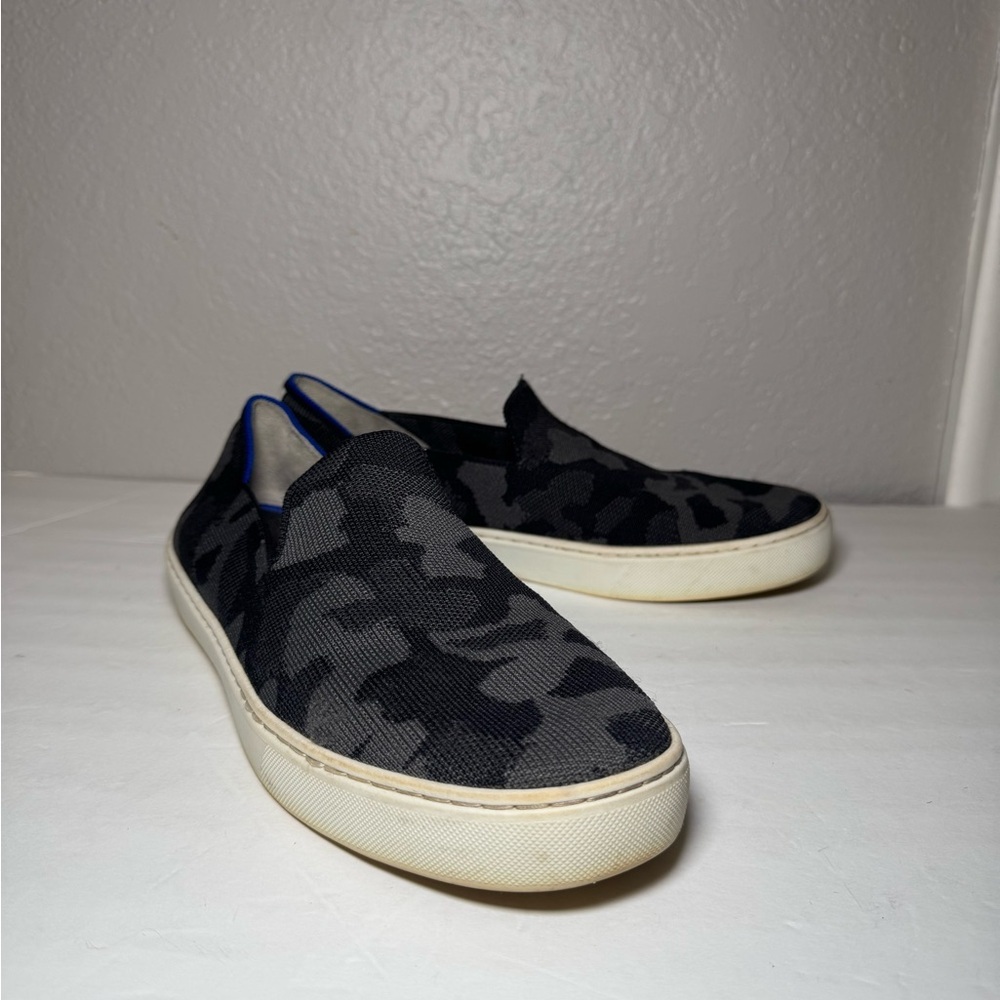 Rothy's The Original Slip On Sneakers  Black Gray Camouflage